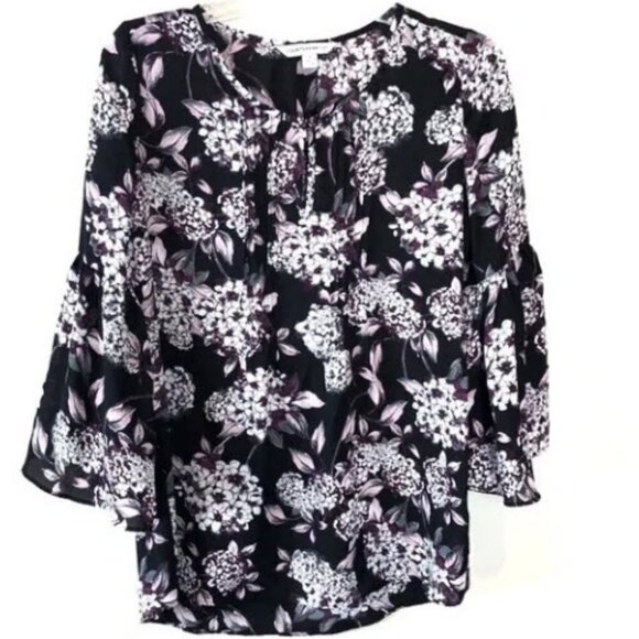 Three Mixed Floral Top Bundle Lot of Dressy Tops Blouses Statement Top SZ S M - Picture 11 of 14
